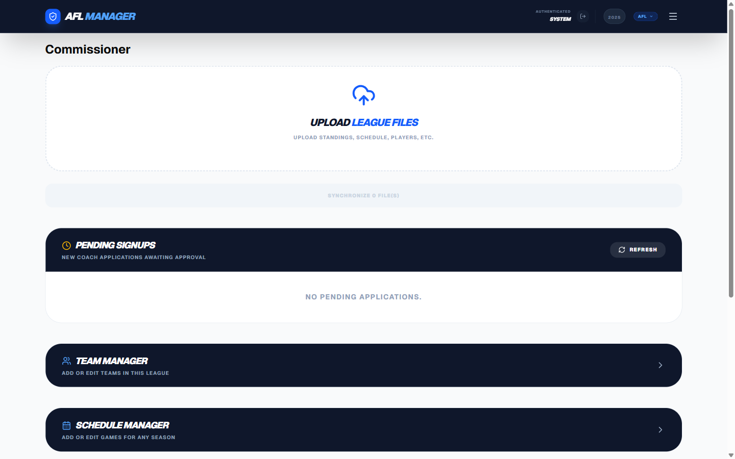 Commissioner Panel Page